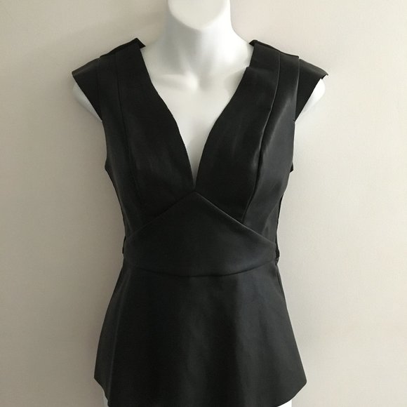 NWOT Dynamite Faux Leather Top - Picture 2 of 12